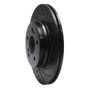 Mercedes-Benz SL600 Brake Rotor (1) - Rear Right - R1 Concepts - Drilled & Slotted - Black - `93-`02